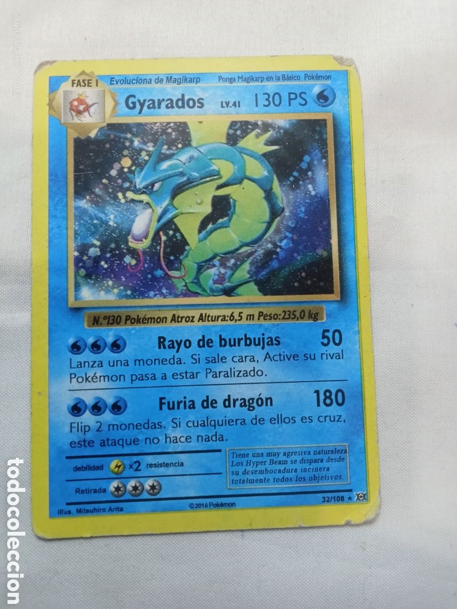 Colecionismo Cromos antigos: Carta Pokemon Gyaradas