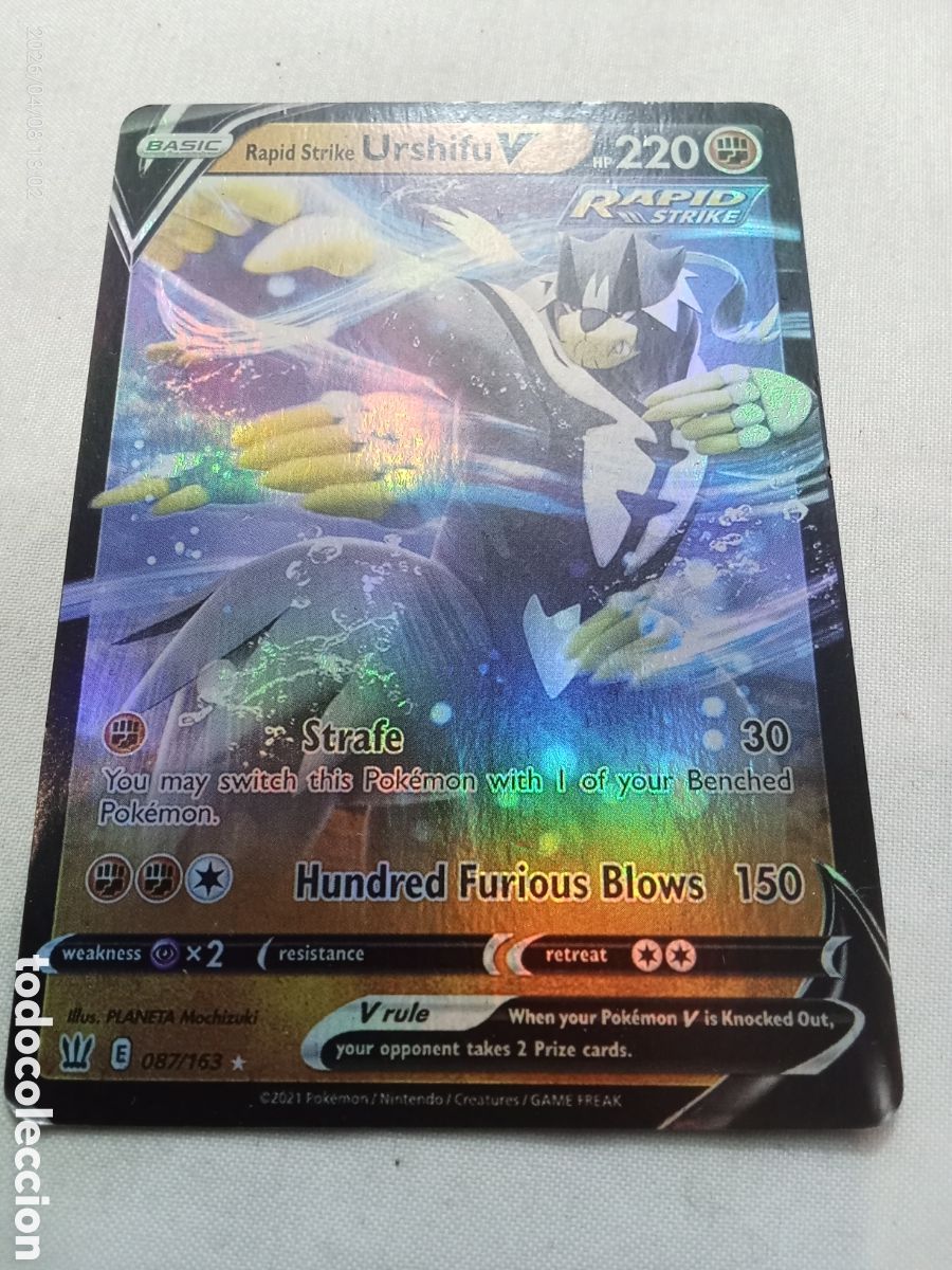 Colecionismo Cromos antigos: Carta Pokemon Rapid Strike Urshifu V