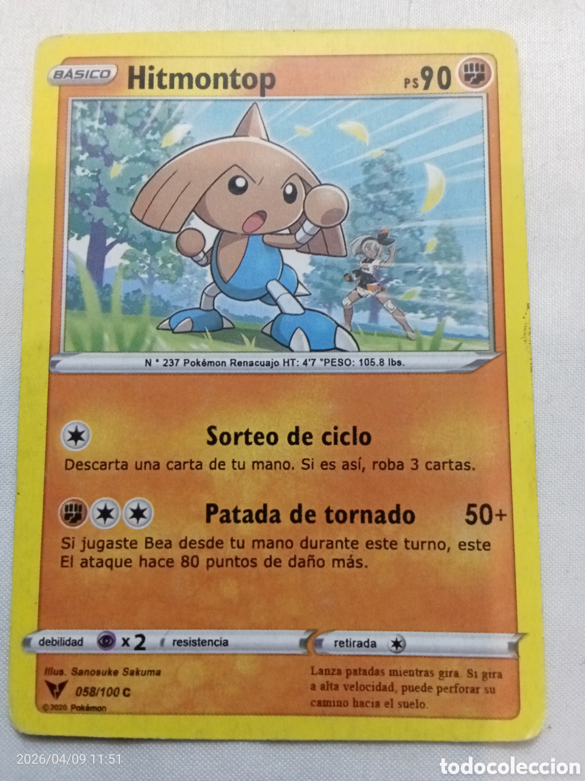 Collectionnisme Cartes &agrave; collectionner anciennes: Carta Pokemon Hitmontop