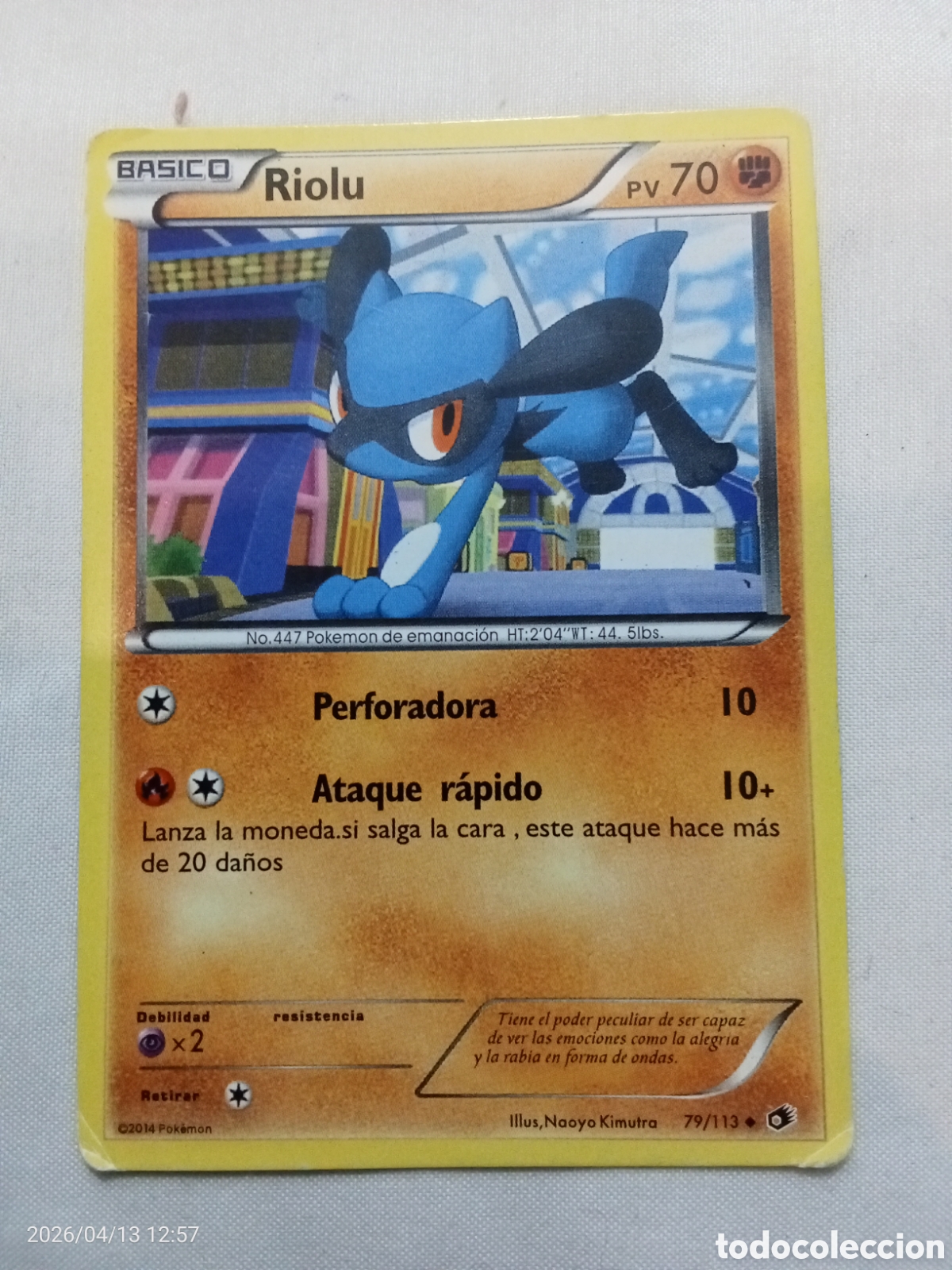 Sammeln alte Sammelbilder: Carta Pokemon Riolu Perforadora