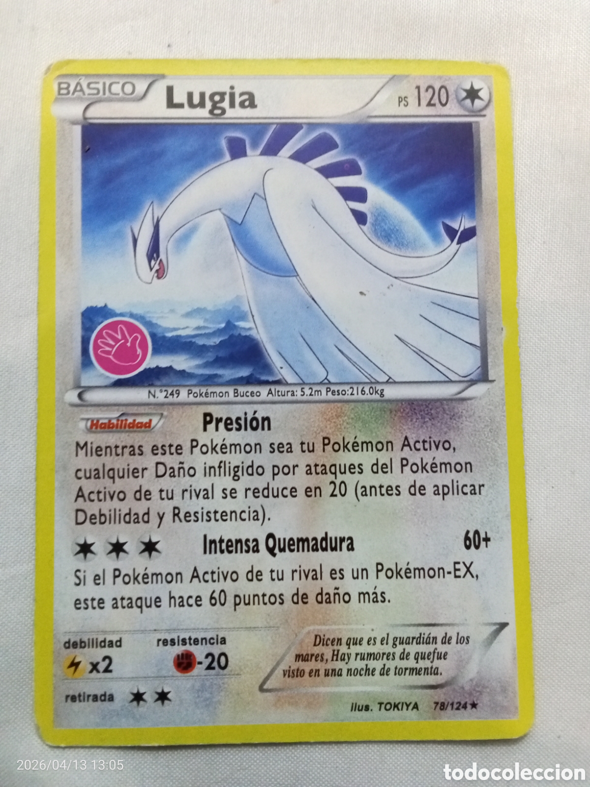Sammeln alte Sammelbilder: Carta Pokemo Lugia Presi&oacute;n