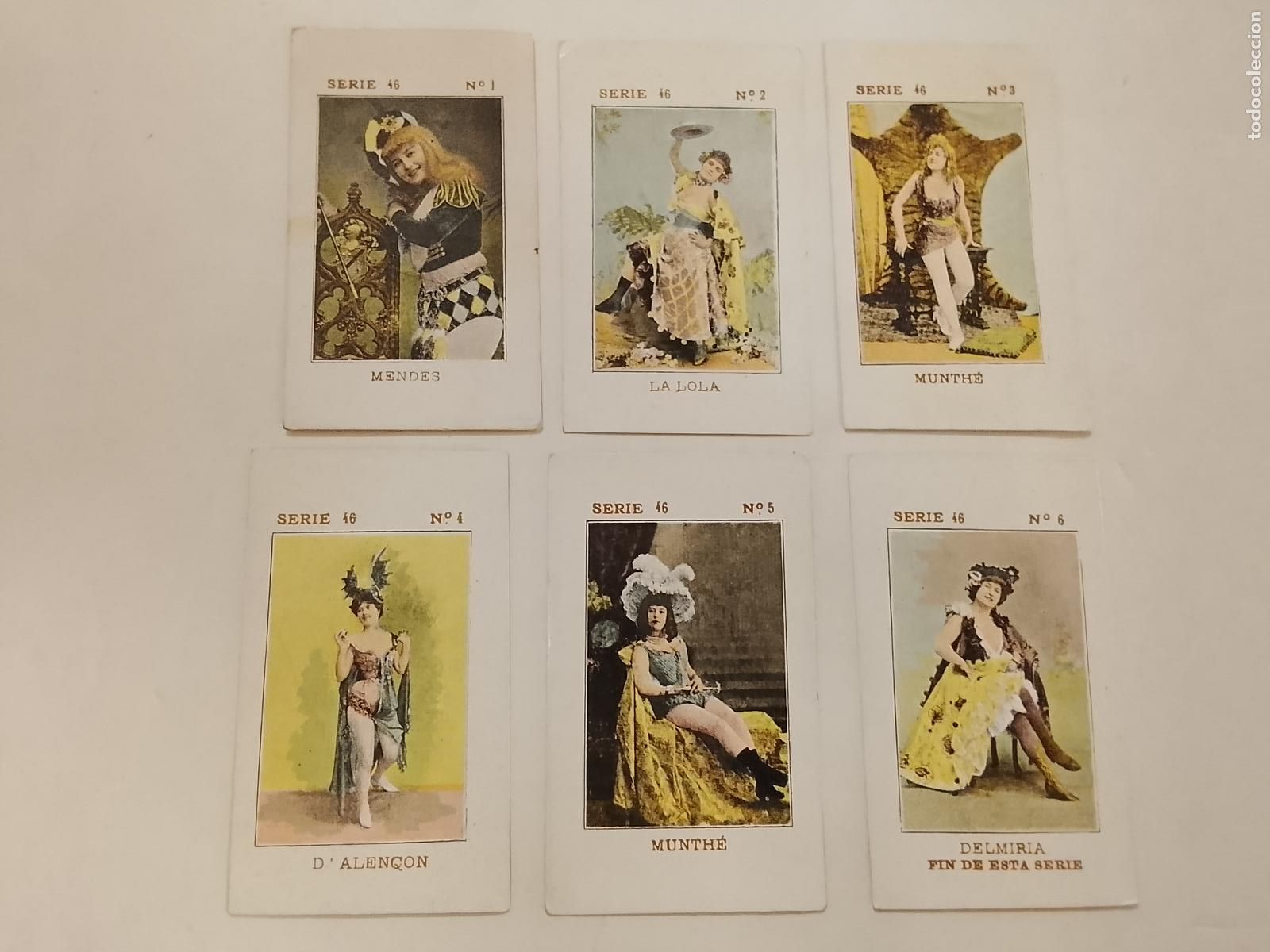Coleccionismo Cromos antiguos: ARTISTAS - SERIE 46 - COLECCION DE 6 CROMOS ANTIGUOS ORIGINALES SEMI EROTICOS - VER FOTOS (K-15.288)