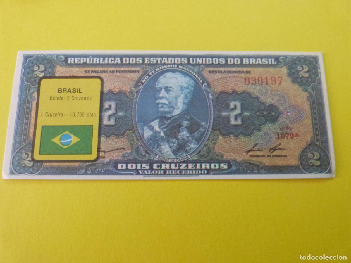 Colecionismo Cromos antigos: CROMO BRASIL SIN PEGAR N&ordm; 34 A&Ntilde;O 1974 ALBUM BILLETES DEL MUNDO ESTE