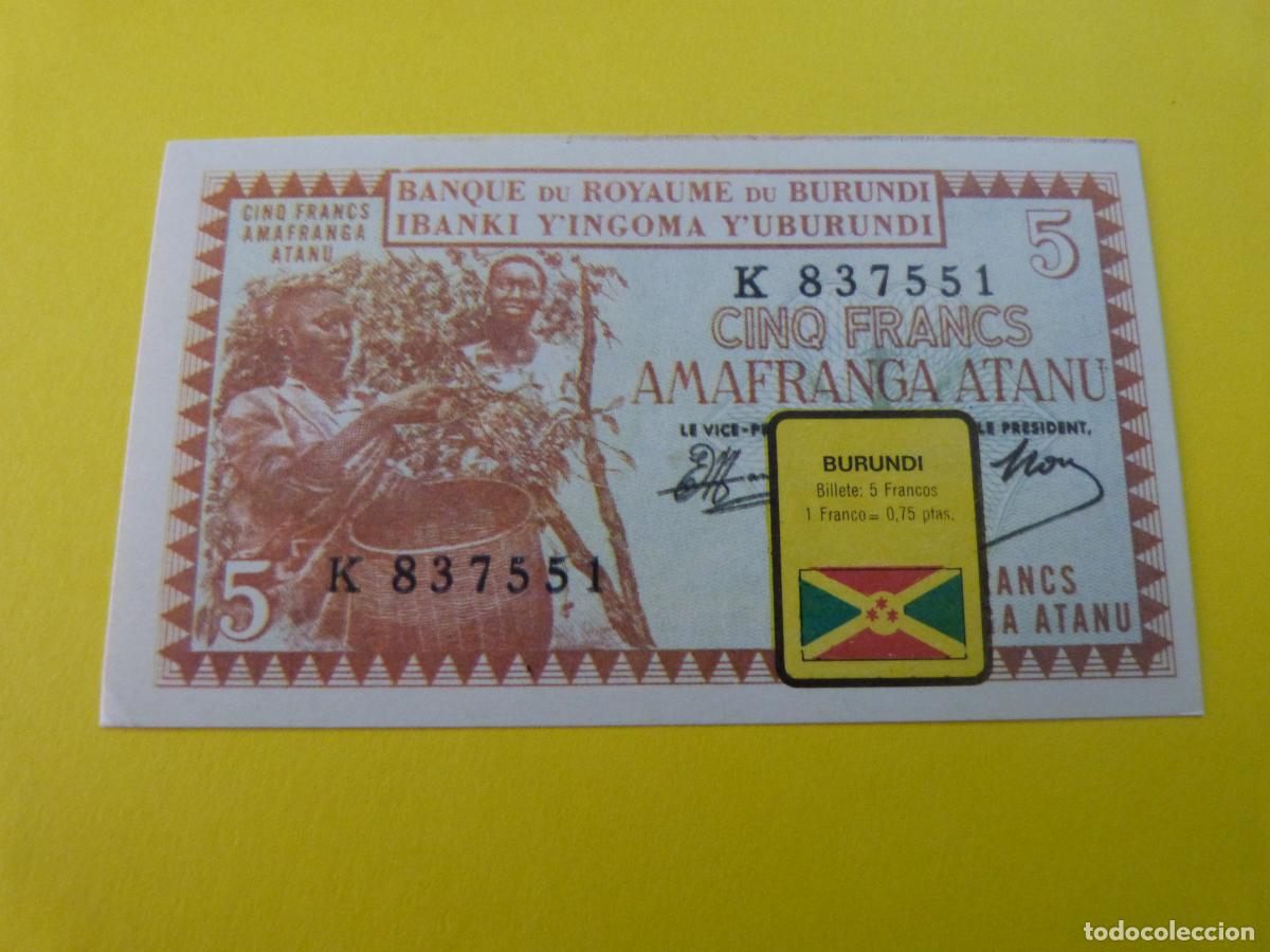 Collezionismo Figurine antiche: CROMO BURUNDI SIN PEGAR N&ordm; 39 A&Ntilde;O 1974 ALBUM BILLETES DEL MUNDO ESTE