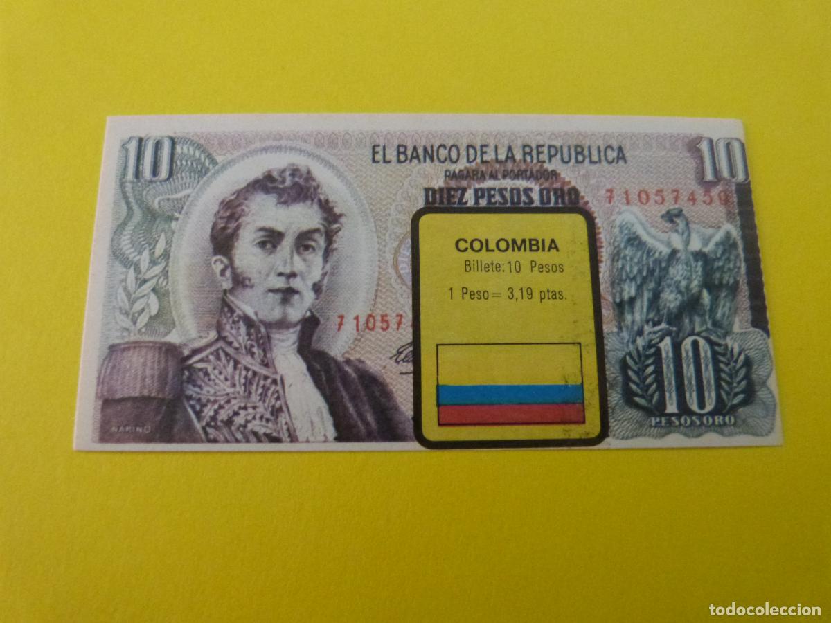 Collezionismo Figurine antiche: CROMO COLOMBIA SIN PEGAR N&ordm; 49 A&Ntilde;O 1974 ALBUM BILLETES DEL MUNDO ESTE