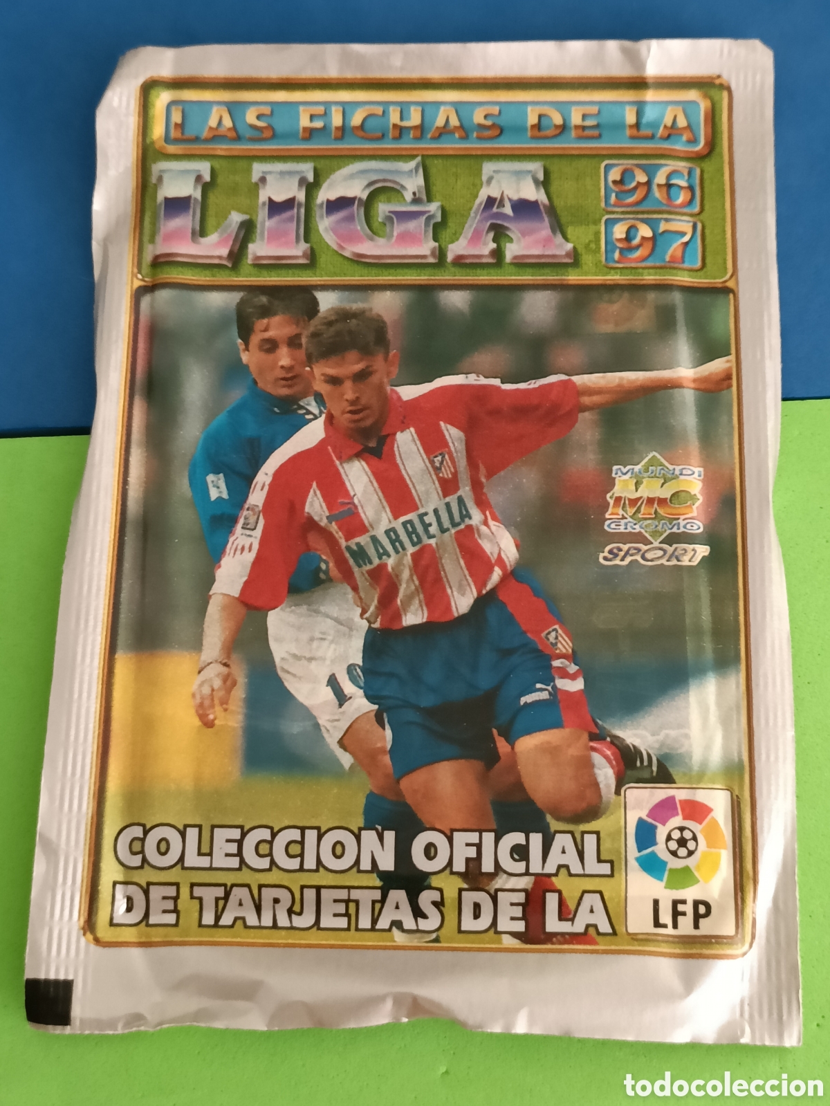 Coleccionismo Cromos antiguos: Sobre cromos sin abrir Mundicromo 1996 1997 Toni Atl&eacute;tico Madrid