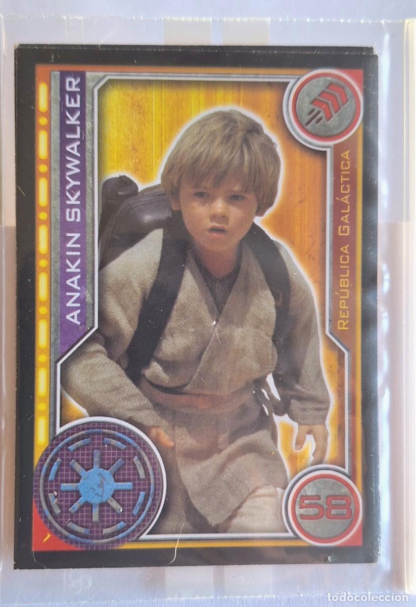Collectable Antique Stickers: Cromo Star Wars Topps El Camino de los Jedi - Num. 1 Anakin Skywalker