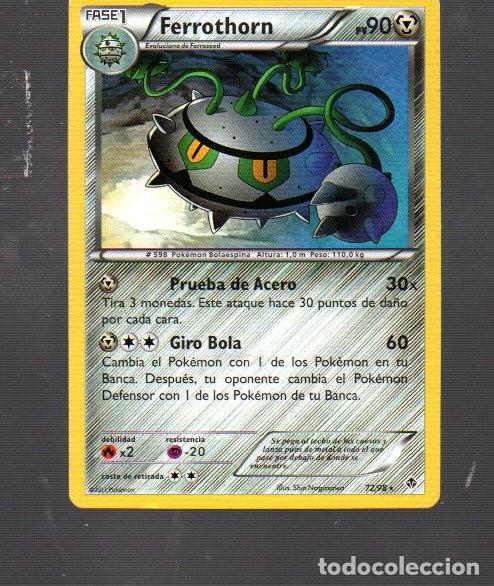 Coleccionismo Cromos antiguos: CROMOS DE POK&Eacute;MON FASE 1 FERROTHORN- PV 90- N&ordm;598 DEL A&Ntilde;O 2011