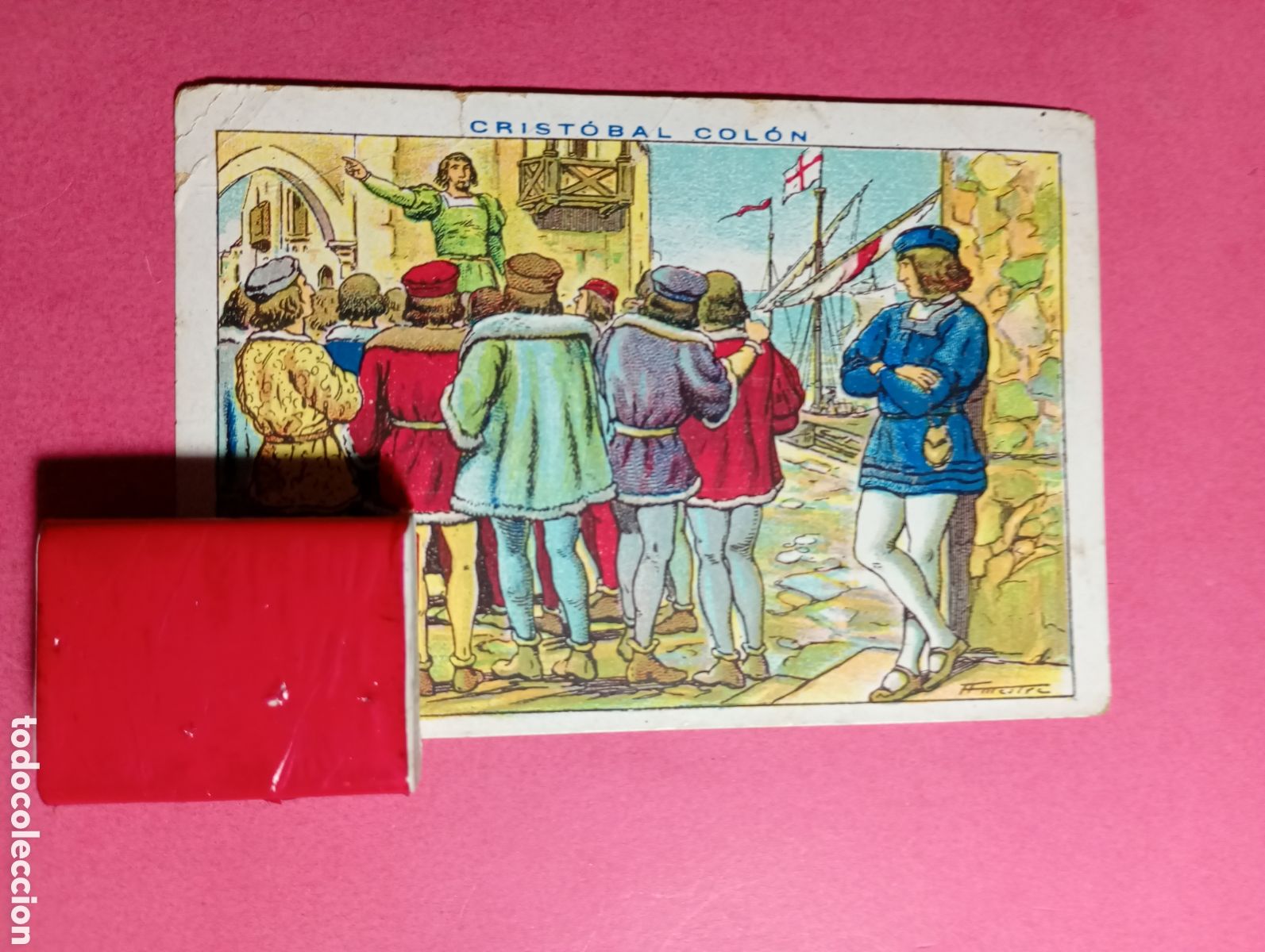 Coleccionismo Cromos antiguos: CROMO ''CRISTOBAL COL&Oacute;N'' N&Uacute;M. 9 CHOCOLATE JUNCOSA