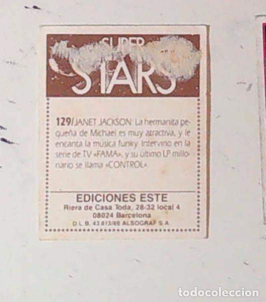 Coleccionismo cromos antiguos: SUPER STARS EDICIONES ESTE JANET JACKSON 129 - Foto 2