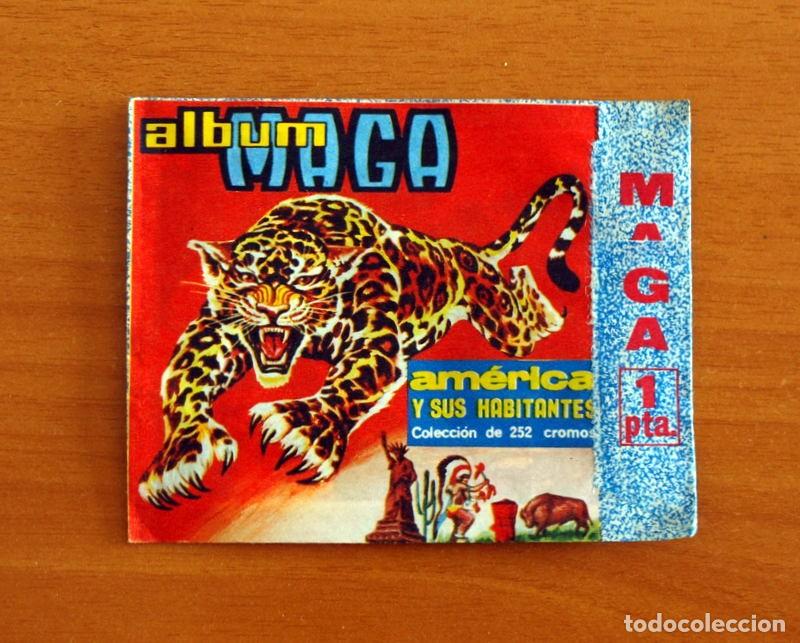 Coleccionismo Cromos antiguos: Sobre de cromos sin abrir - Am&eacute;rica y sus habitantes, &Aacute;lbum Maga - Ediciones Maga 1968