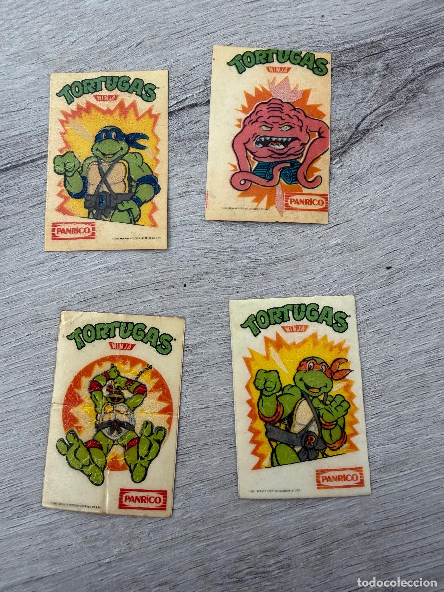 Coleccionismo Cromos antiguos: 4 cromos luminiscentes - Tortugas Ninja de Panrico
