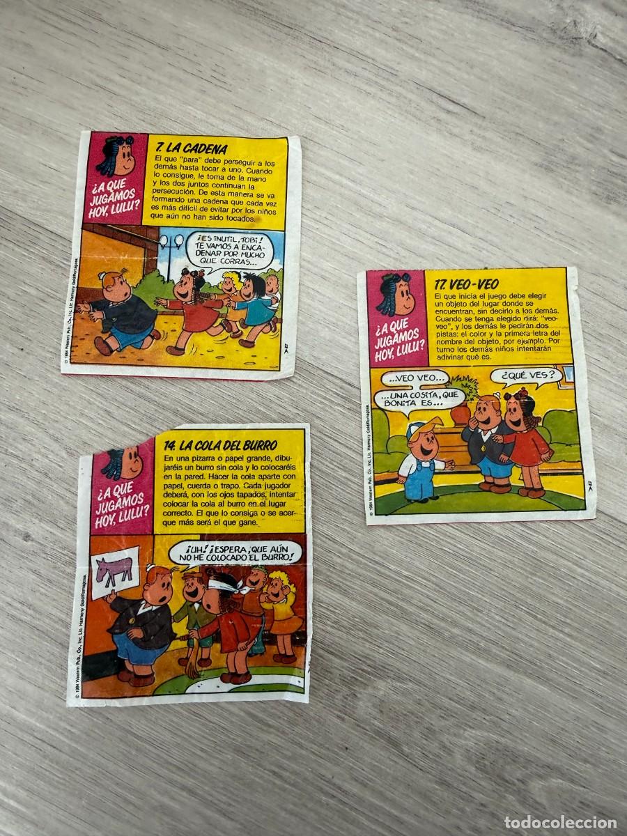 Coleccionismo Cromos antiguos: 3 pegatinas cromos &ndash; &iquest;A qu&eacute; jugamos hoy? Lul&uacute;
