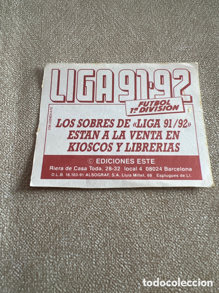 Collectionnisme Cartes &agrave; collectionner anciennes: 91-92 este cromo promocional