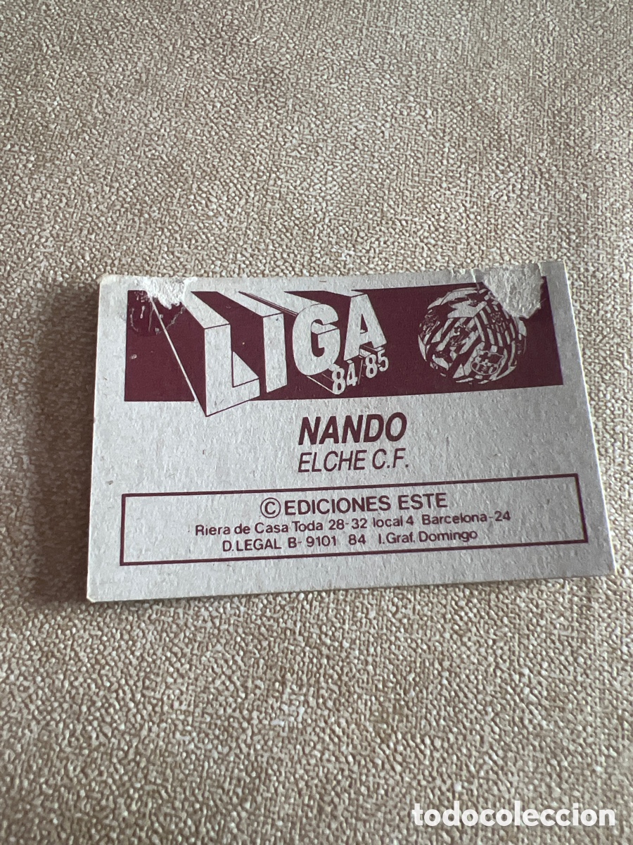 Coleccionismo cromos antiguos: 84/85 este baja Nando - Foto 2