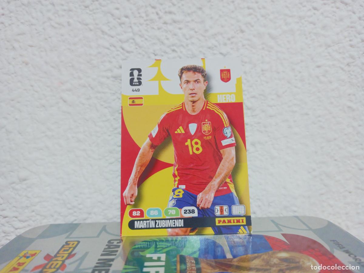 Coleccionismo Cromos antiguos: 449 MART&Iacute;N ZUBIMENDI CENTROCAMPISTA ESPA&Ntilde;A PANINI WORLD CUP 26 25 26