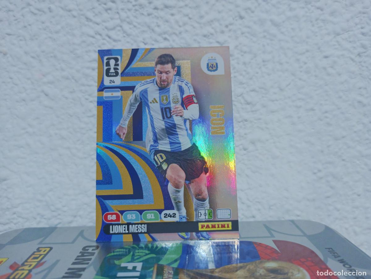 Coleccionismo Cromos antiguos: 24 LIONEL MESSI ICON ARGENTINA PANINI WORLD CUP 26 25 26