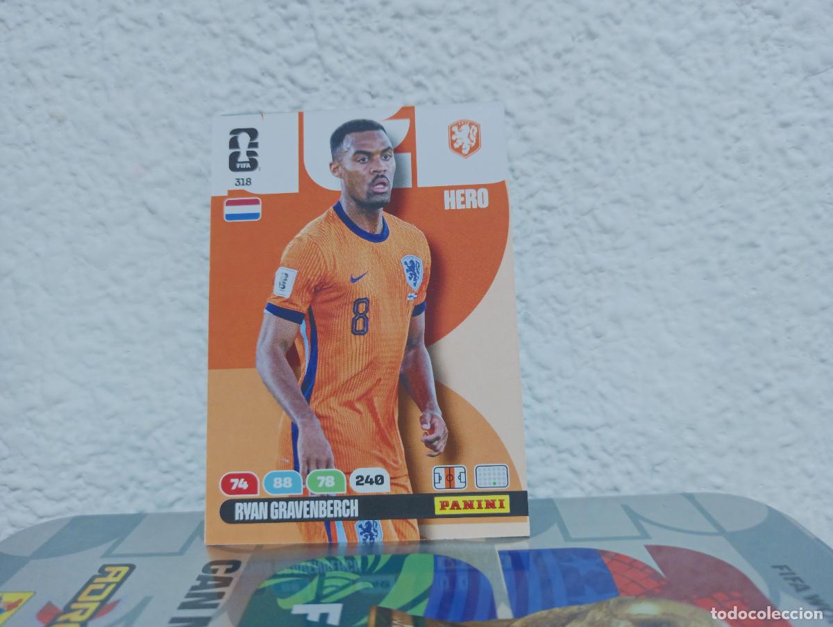 Collectionnisme Cartes &agrave; collectionner anciennes: 318 RYAN GRAVENBERCH CENTROCAMPISTA PA&Iacute;SES BAJOS PANINI WORLD CUP 26 25 26