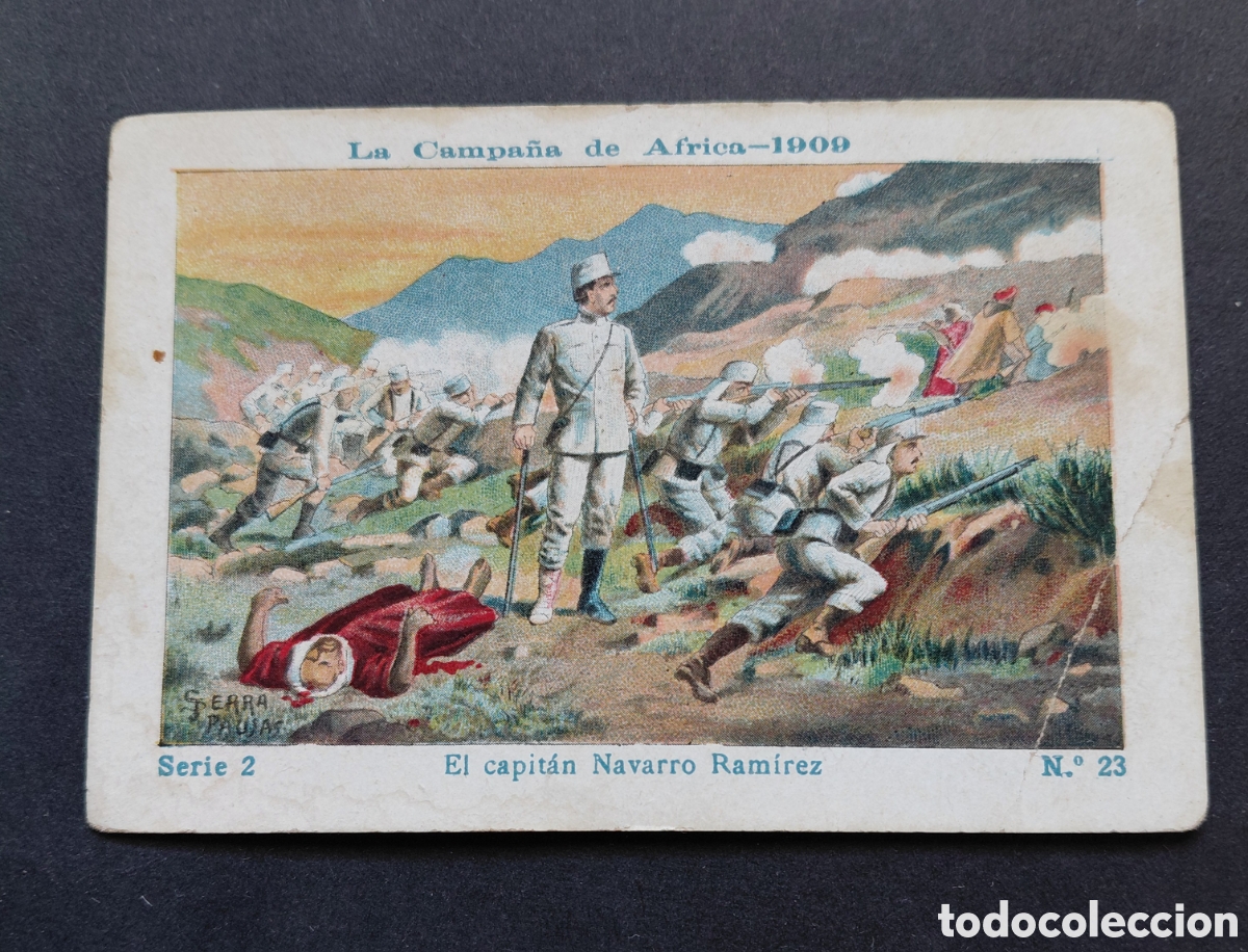 Coleccionismo Cromos antiguos: CROMO LA CAMPA&Ntilde;A DE AFRICA 1909- SERIE2 N&deg;23-EL CAPIT&Aacute;N NAVARRO RAM&Iacute;REZ -CHOCOLATES BOIX