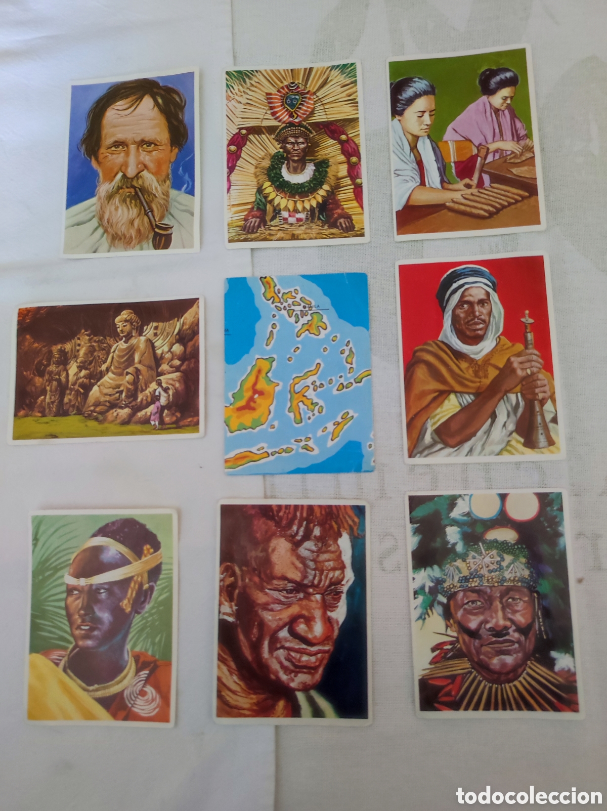 Coleccionismo Cromos antiguos: HOMBRES, RAZAS Y COSTUMBRES - LOTE 9 CROMOS