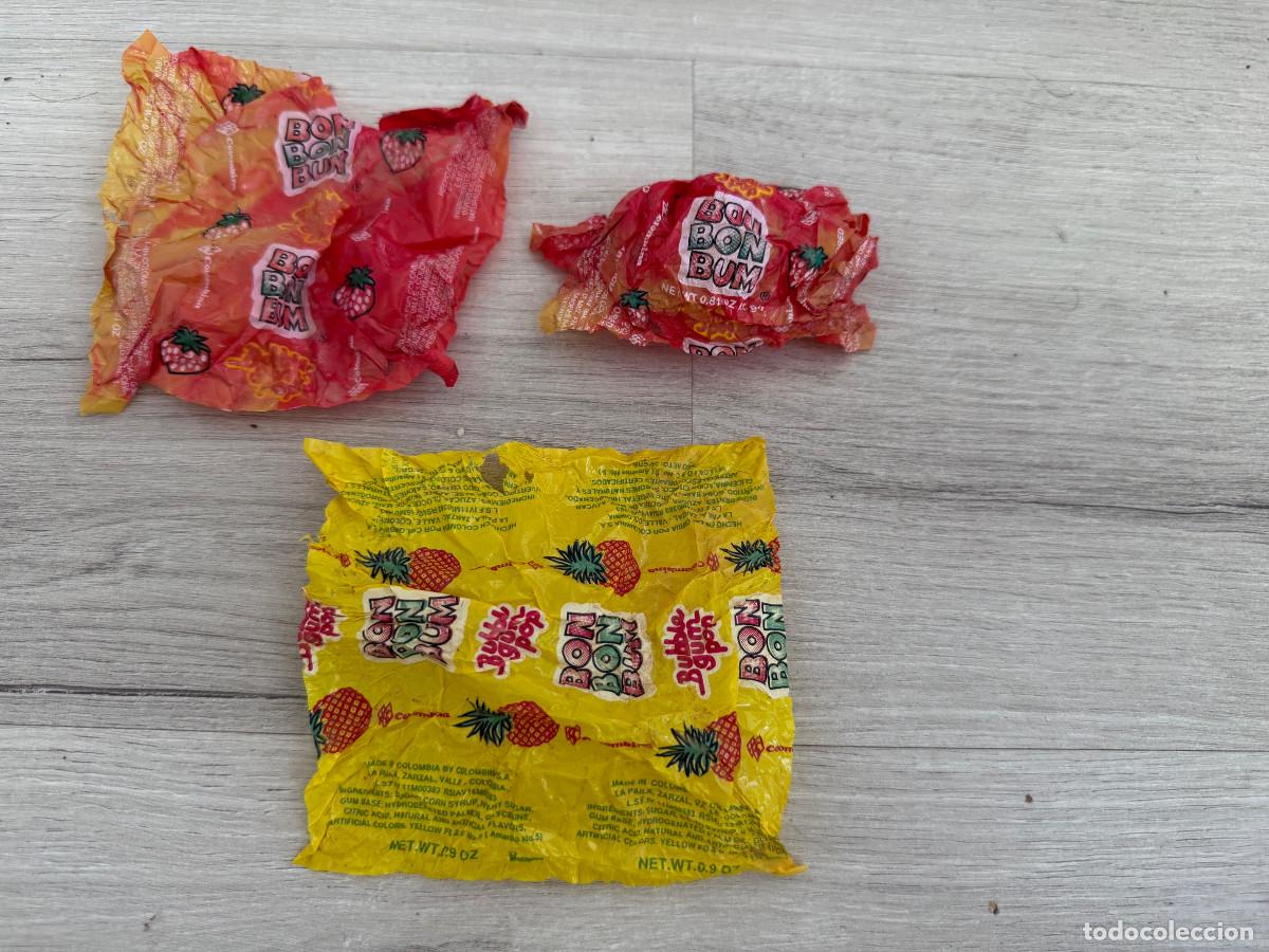 Coleccionismo Cromos antiguos: 3 envoltorios raros chicle Bon Bon Bum
