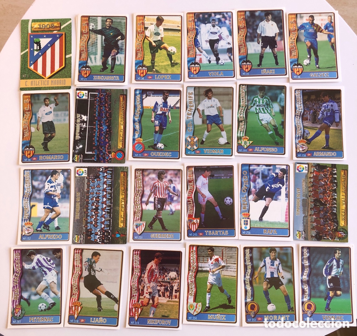 Coleccionismo Cromos antiguos: Lote cromos Mundi Cromo temporada 96-97 (incluye Ronaldo)