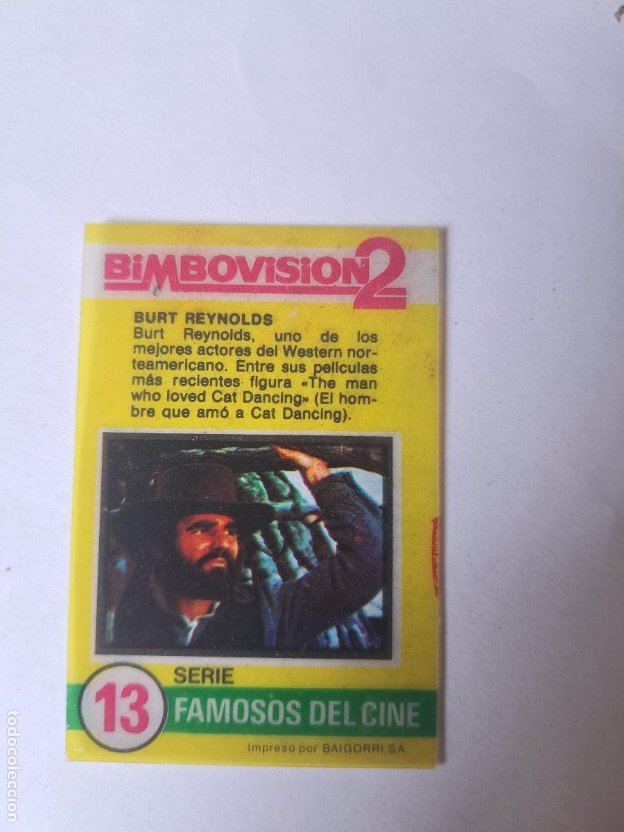 Coleccionismo Cromos antiguos: QW BIMBOVISION 2 FAMOSOS DEL CINE 13 BURT REYNOLDS