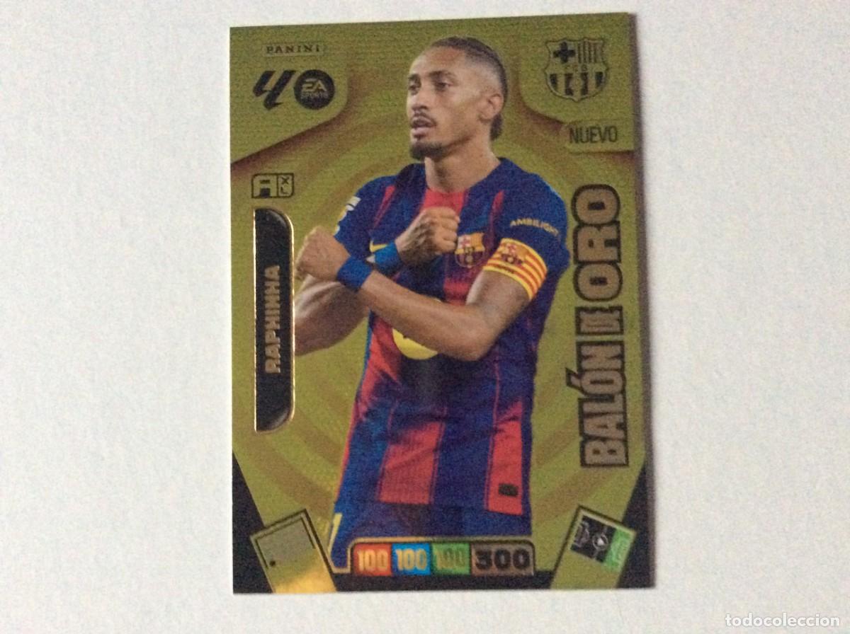 Coleccionismo Cromos antiguos: Raphinha nuevo bal&oacute;n de oro del Barcelona cromo adrenalyn XL 25-26 2025-2026