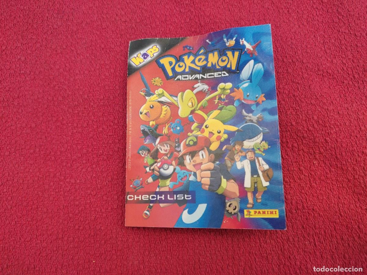 Coleccionismo Cromos antiguos: check list cromos pokemon advanced - panini