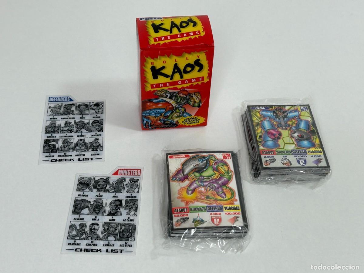 Coleccionismo Cromos antiguos: CAJA SIN ESTRENAR KAOS DEFENDER Y MONSTERS BOLLYCAO,PHOSKITOS,CROP&Aacute;N,BIMBO