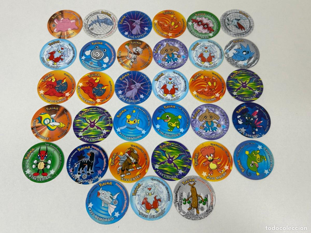 Coleccionismo Cromos antiguos: LOTE 33 TAZOS POKEMON STICKERS TAZOS 2001