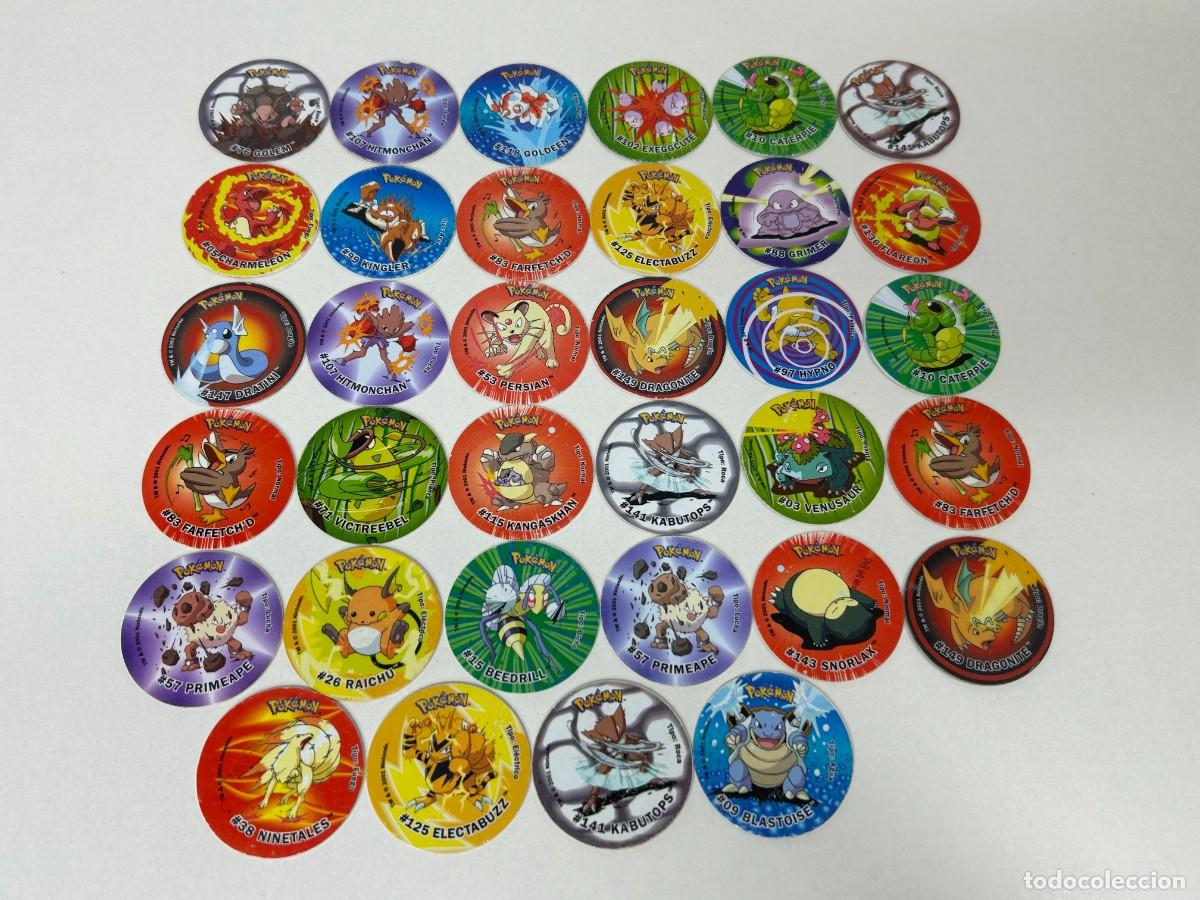 Coleccionismo Cromos antiguos: LOTE 34 TAZOS POKEMON TAZOS ATTACK 2001