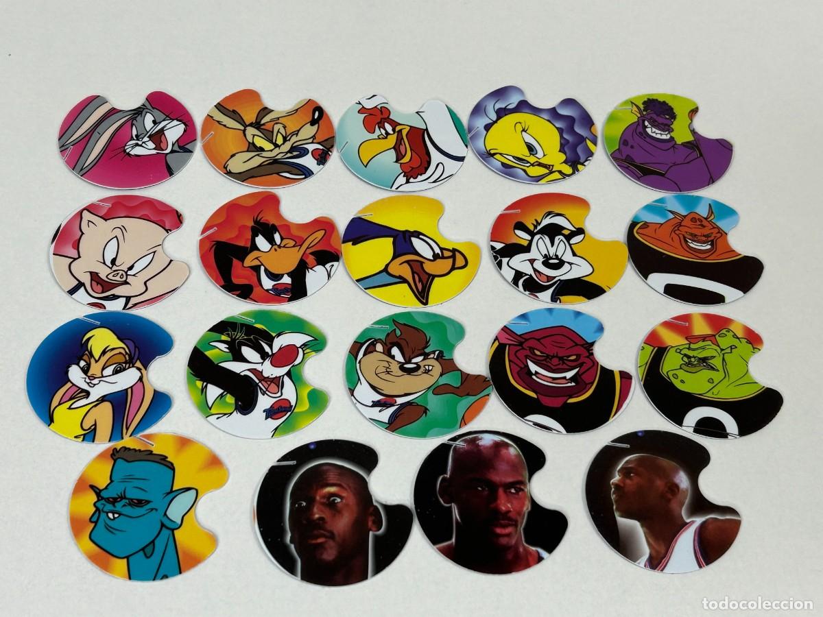 Coleccionismo Cromos antiguos: LOTE 19 TAZOS SPACE JAM MICHAEL JORDAM DANONE