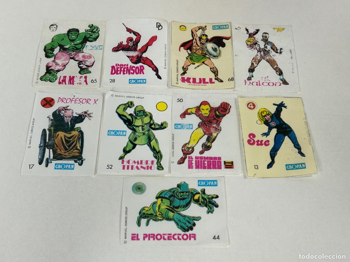 Coleccionismo Cromos antiguos: LOTE 9 CROMOS SUPER HEROES CROP&Aacute;N,PHOSKITOS,BIMBO