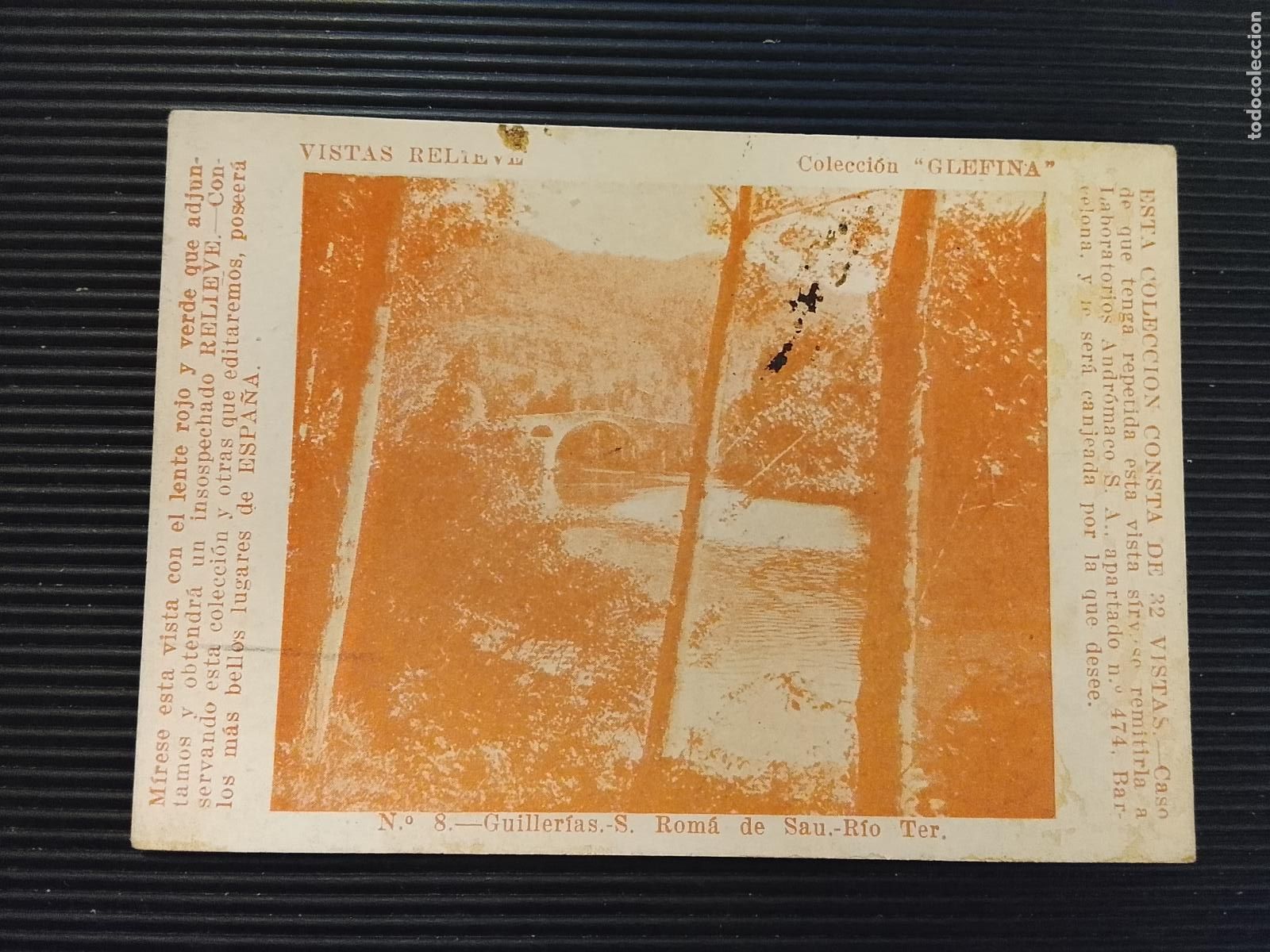 Coleccionismo Cromos antiguos: GUILLERIAS - SANT ROMA DE SAU - RIO TER - 3D - COLECCION GLEFINA - CROMO ANTIGUO -(K-15.255)