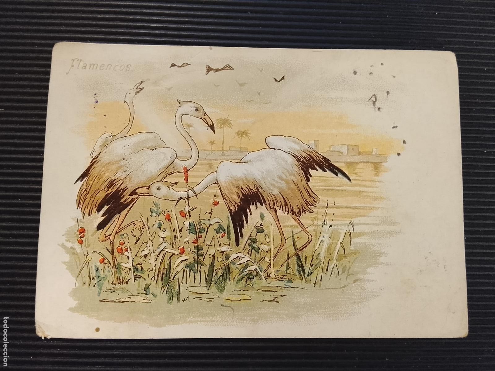 Coleccionismo Cromos antiguos: FLAMENCOS - FELICITACION NAVIDAD ANTONIO VIRGILI , BARCELONA - CROMO ANTIGUO -(K-15.256)