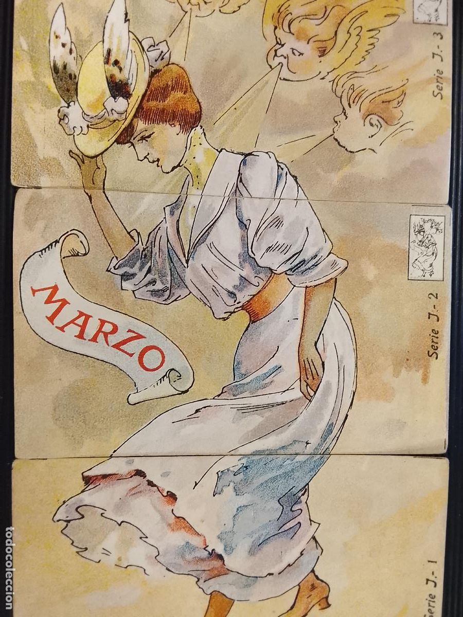 Coleccionismo Cromos antiguos: APELES MESTRES - MARZO - MUJER - SERIE J COMPLETA 3 CROMOS ANTIGUOS - CHOCOLATE AMATLLER -(115.982)