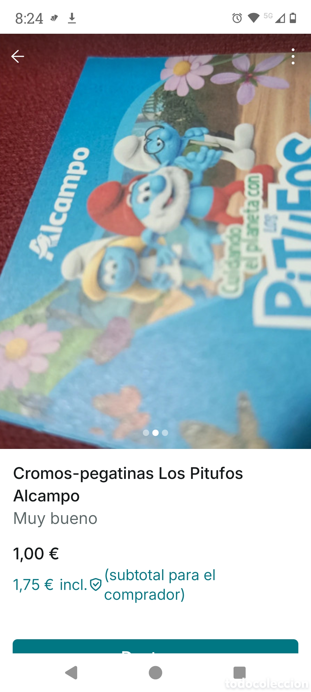 Coleccionismo cromos antiguos: Cromos de Los Pitufos Alcampo - Foto 2