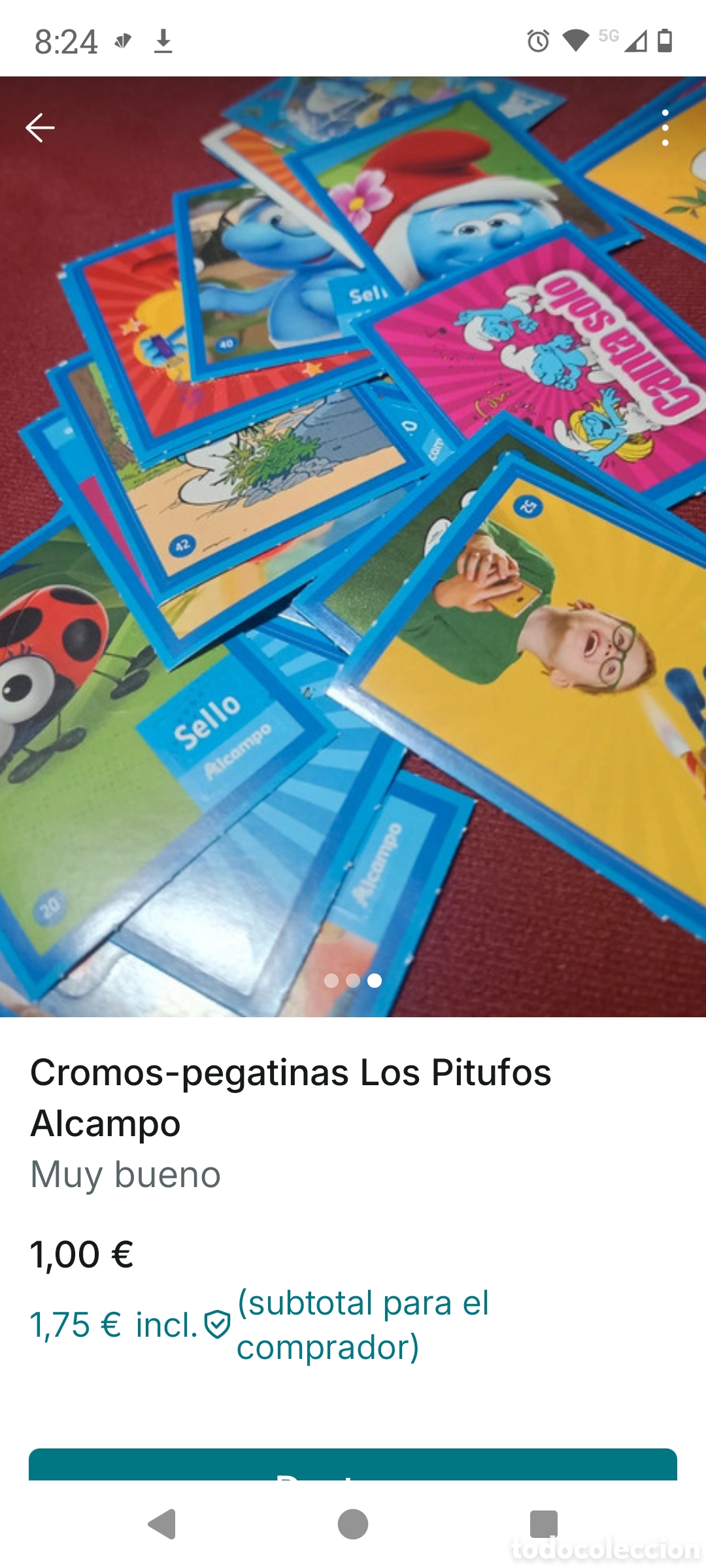 Coleccionismo Cromos antiguos: Cromos de Los Pitufos Alcampo
