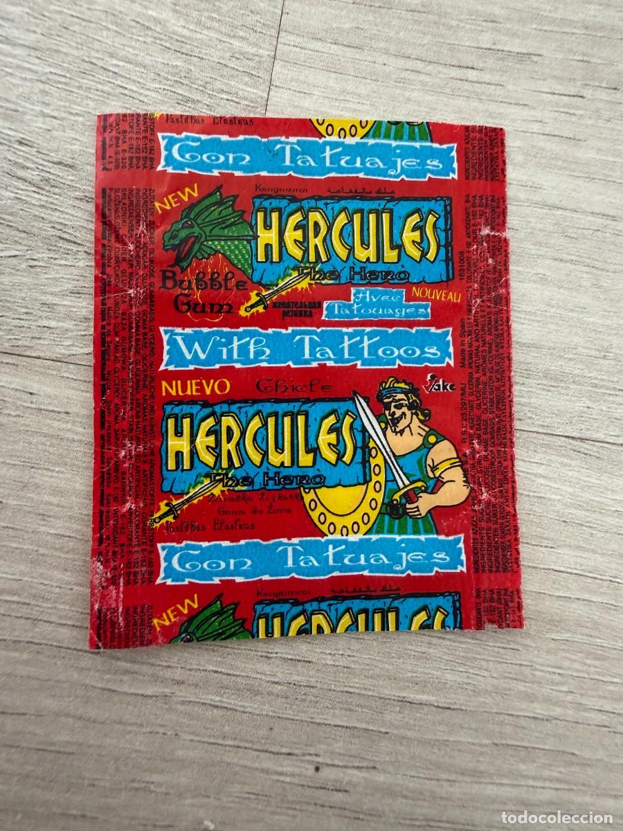 Coleccionismo Cromos antiguos: Envoltorio chicle H&eacute;rcules con tatuajes