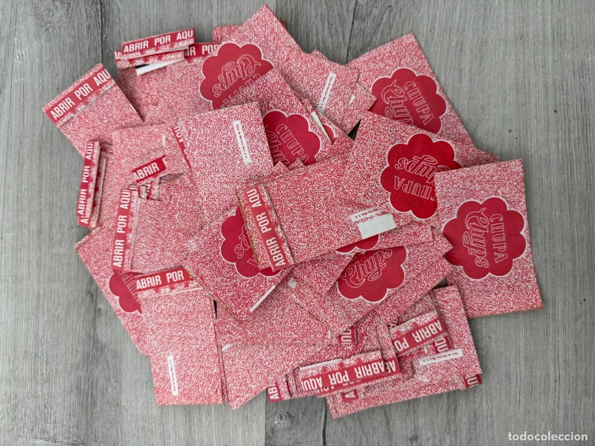 Coleccionismo Cromos antiguos: 75 sobres envoltorios de Chupa Chups sin abrir
