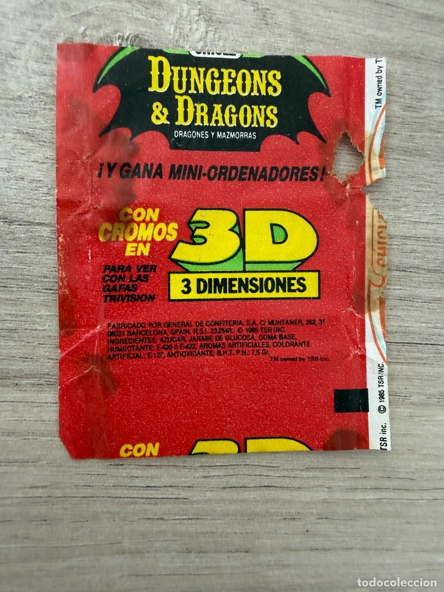 Coleccionismo Cromos antiguos: Envoltorio chicle Dragones y Mazmorras de General de Confiter&iacute;a
