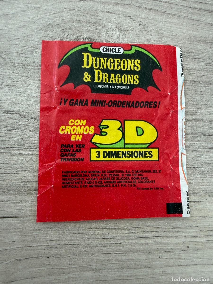 Coleccionismo Cromos antiguos: Otro envoltorio chicle Dragones y Mazmorras de fresa