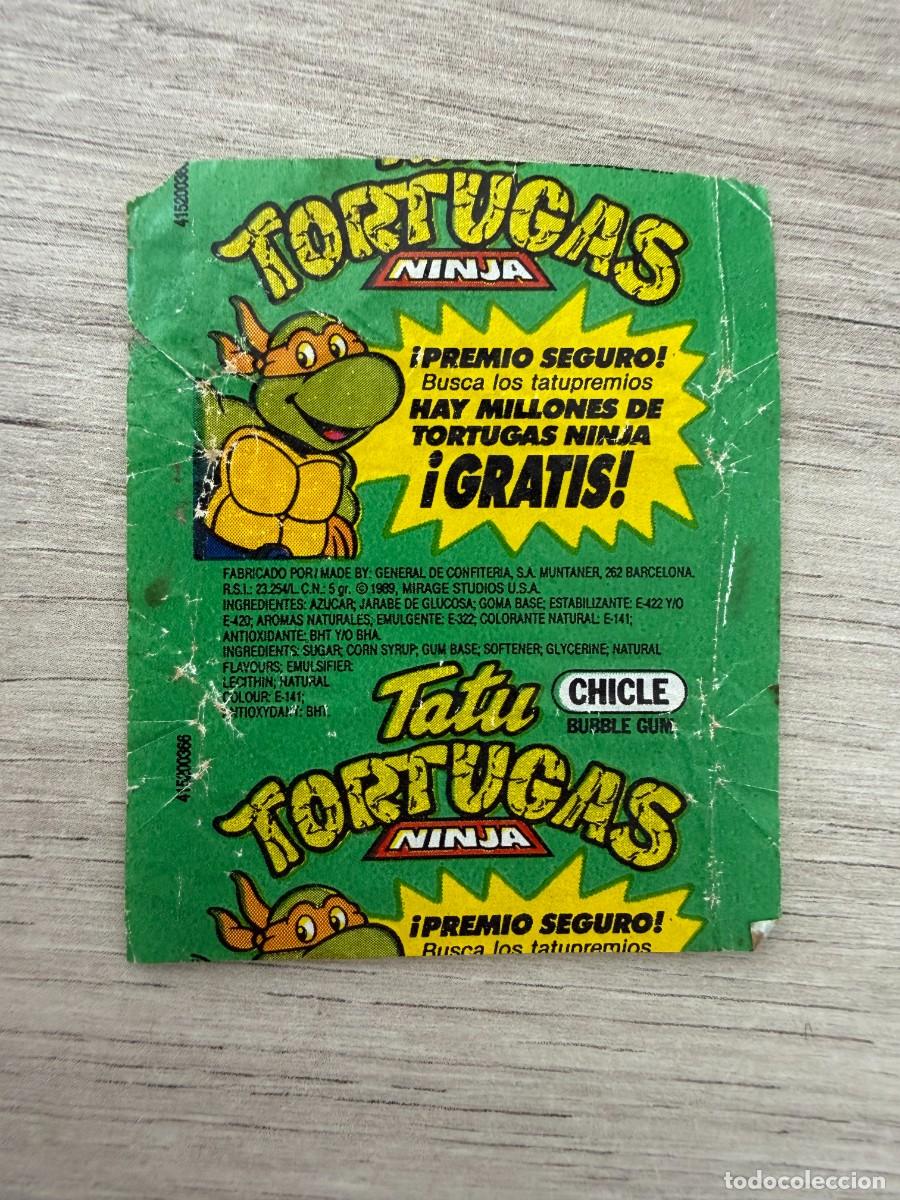 Coleccionismo Cromos antiguos: Envoltorio chicle Tortugas Ninja Tatu - menta