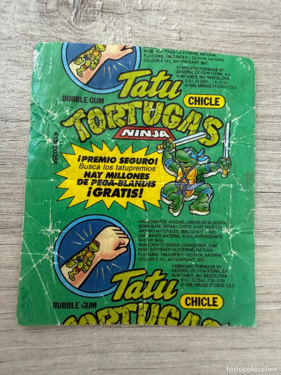 Coleccionismo Cromos antiguos: Otro envoltorio chicle Tatu Tortugas Ninja de menta