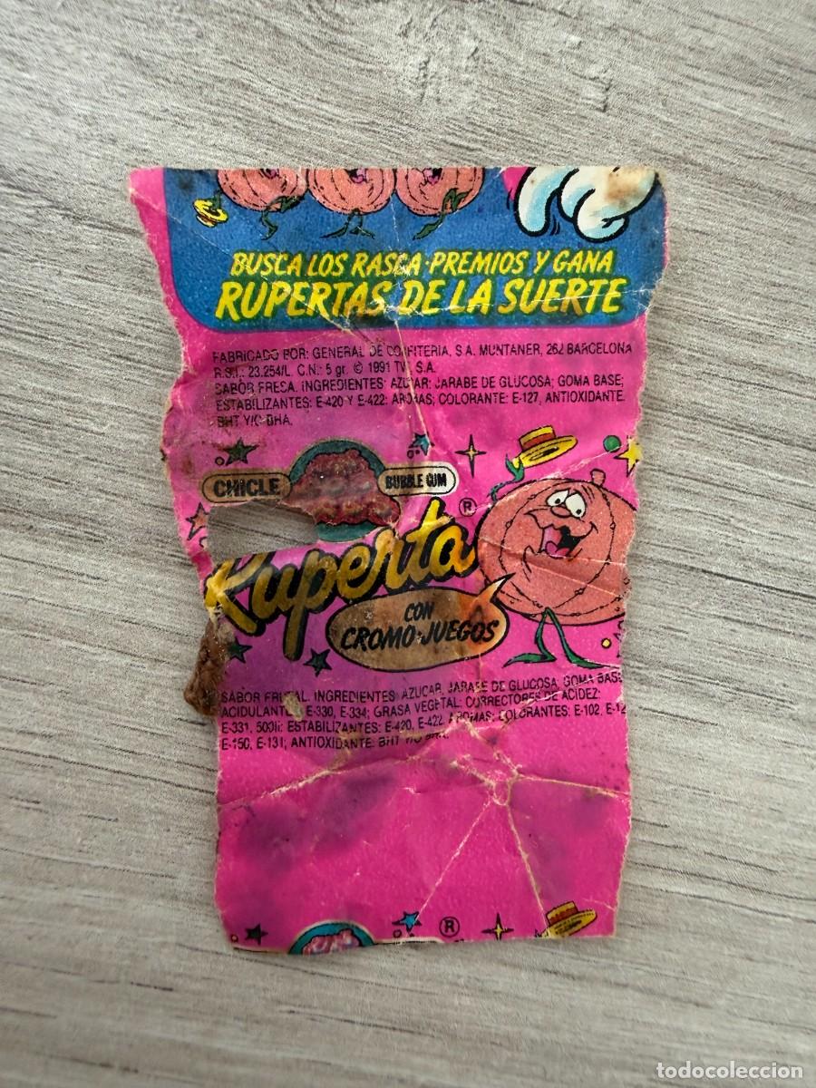 Coleccionismo Cromos antiguos: Envoltorio chicle fresa Un, dos, tres Ruperta