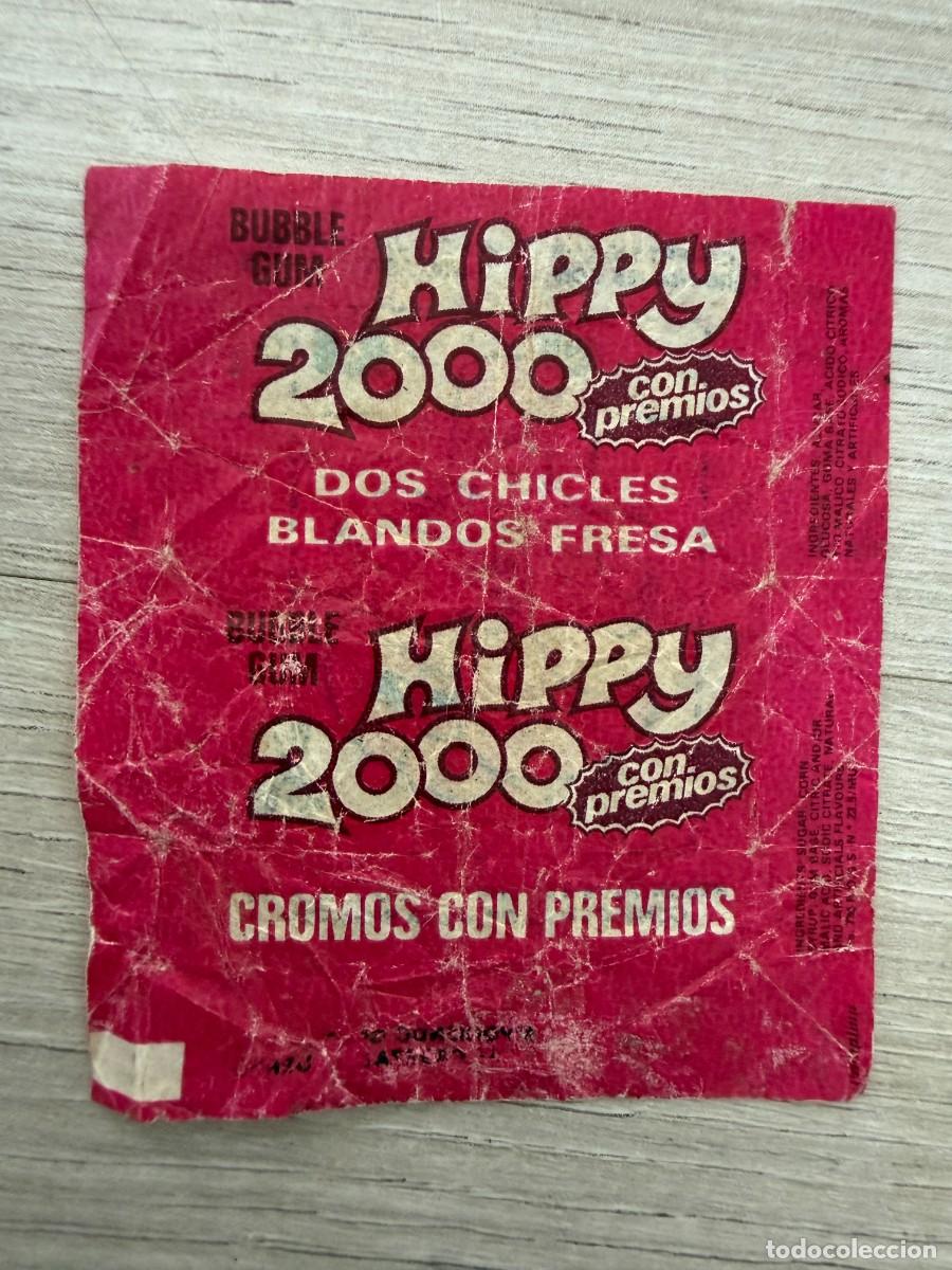 Coleccionismo Cromos antiguos: Envoltorio chicle Hippy 2000 - fresa - con cromo