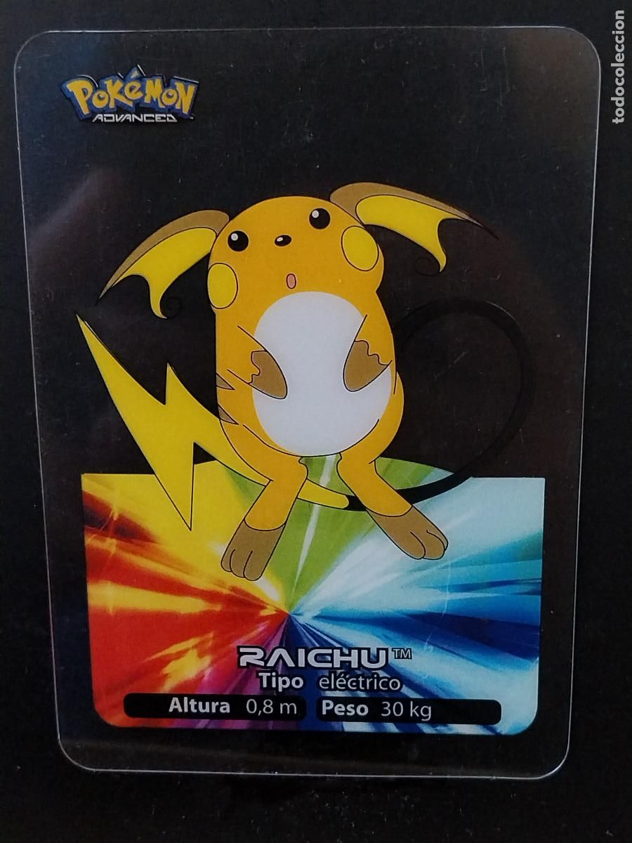 Coleccionismo Cromos antiguos: POKEMON LAMINCARDS EDIBAS MC CROMO 123 RAICHU A&Ntilde;O 2005 JUGADA ORIGINAL