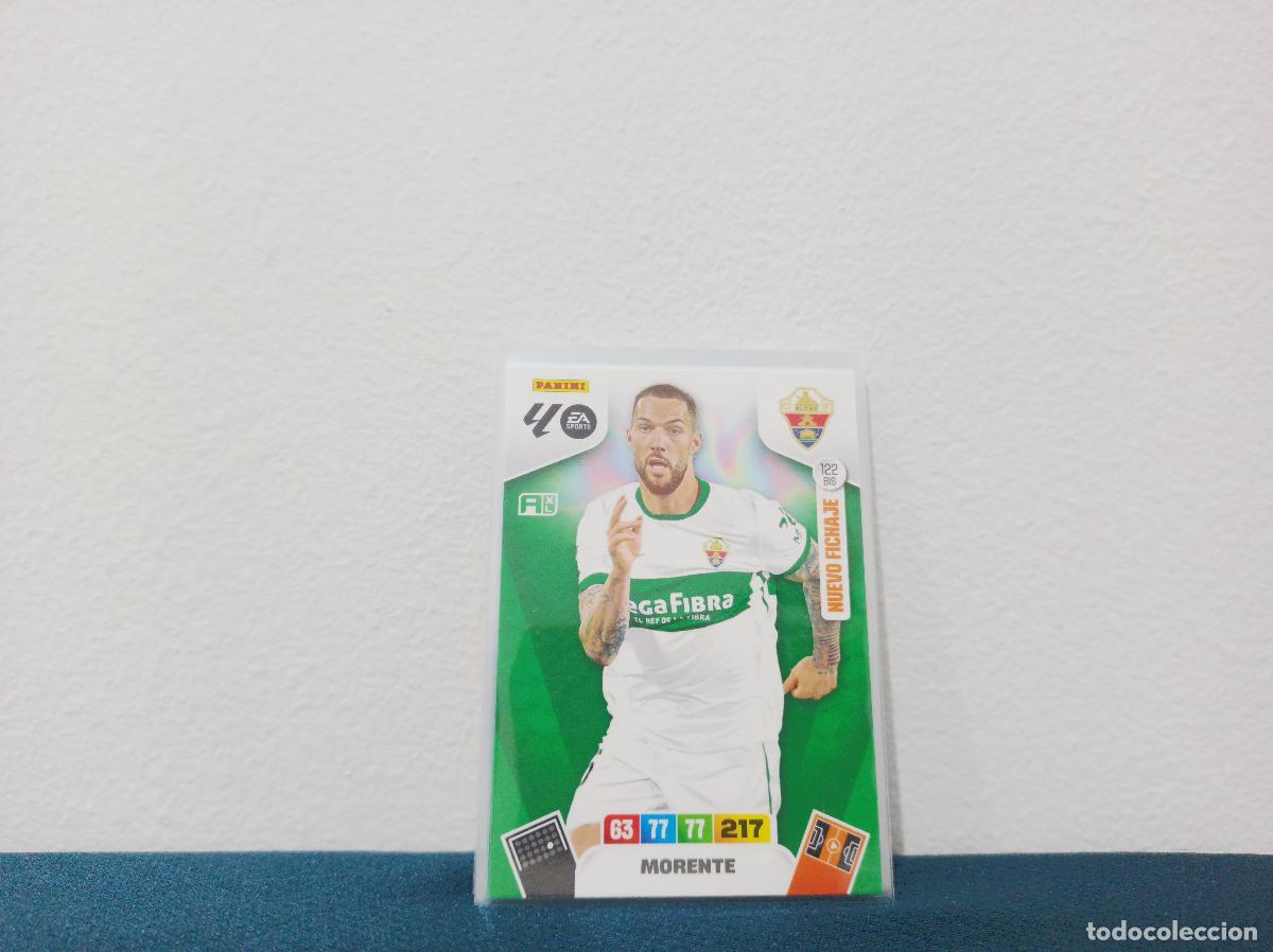 Coleccionismo Cromos antiguos: 122 BIS NUEVO FICHAJE MORENTE BASE ELCHE CF PANINI ADRENALYN XL 25 26