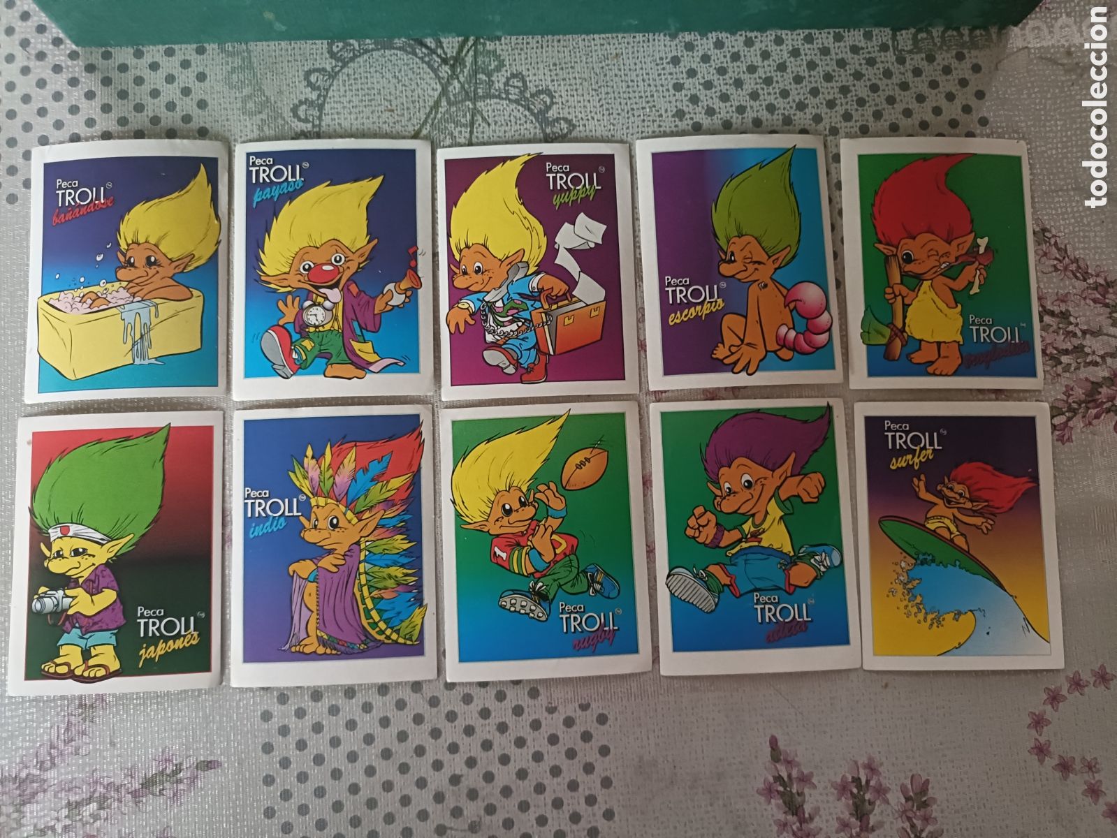 Coleccionismo Cromos antiguos: Lote de diez cromos PECA TROLLS nunca pegados, n&uacute;meros disponibles en descripci&oacute;n